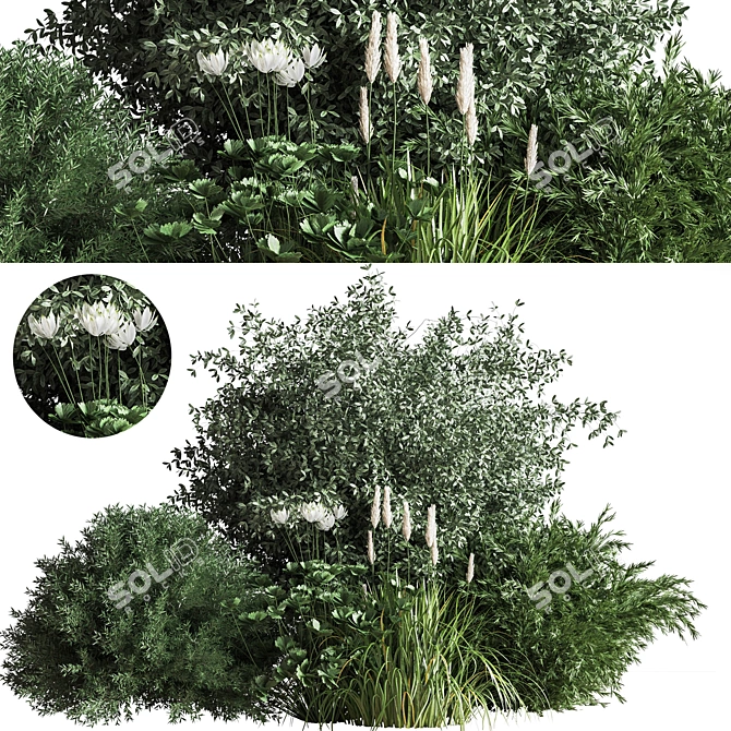 Premium Bush04 2015 Model: Vray/Corona Compatible 3D model image 1