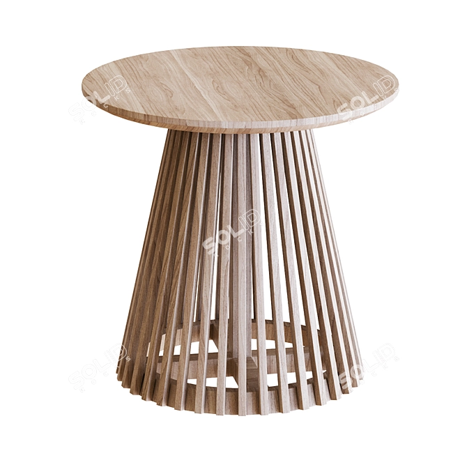 Modern Round Wood Jeanette Side Table 3D model image 1