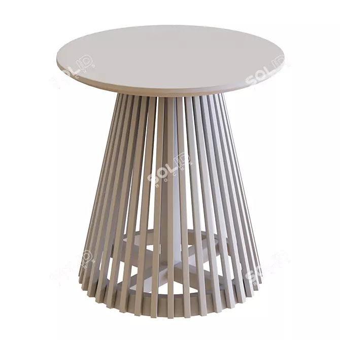 Modern Round Wood Jeanette Side Table 3D model image 3