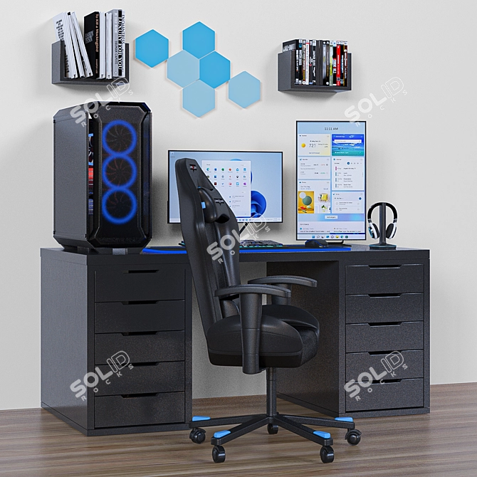 Modern Office Furniture Set 3D model image 2