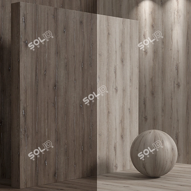 Seamless Oak Wood Set 3D model image 1