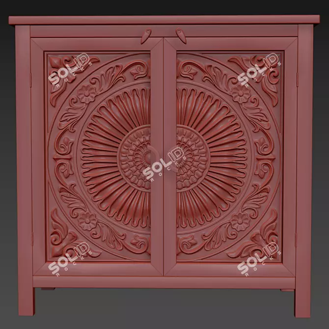 Elegant Doors Accent Cabinet 3D model image 6