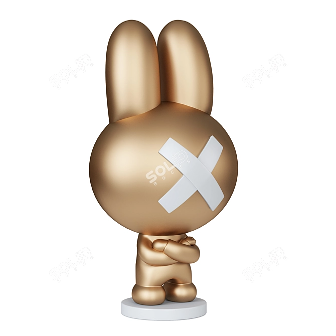 Elegant Bunny Figurine 3D model image 2