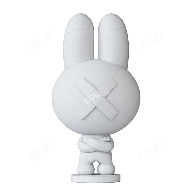 Elegant Bunny Figurine 3D model image 4