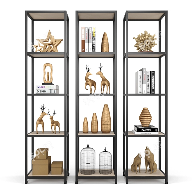 Robson Rack Set - Stylish and Functional Storage Solution 3D model image 1