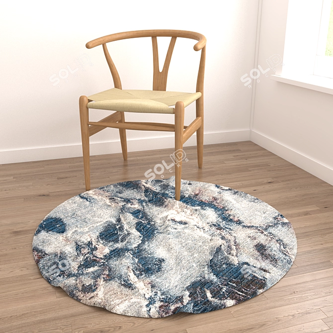 Round Rugs Set - 6 Circular Carpets 3D model image 6