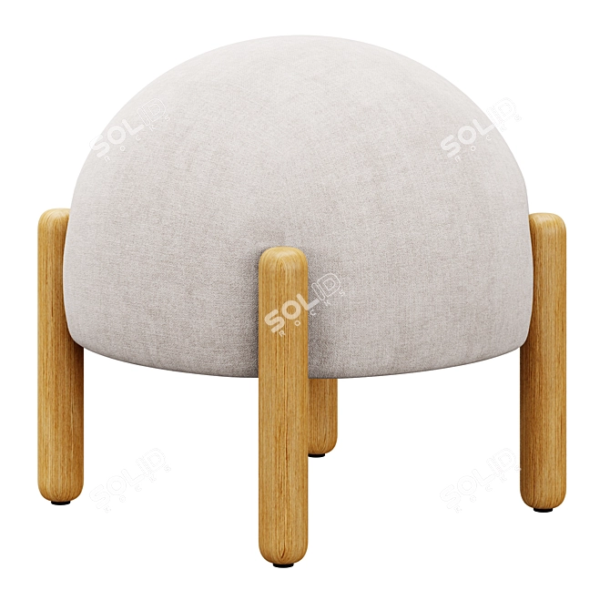 Mushroom Boucle Stool | Cozy Fabric Seating 3D model image 2