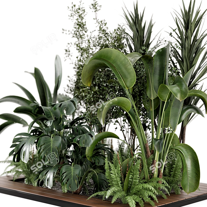 Outdoor Garden Set: Bush & Tree - 330 3D model image 2