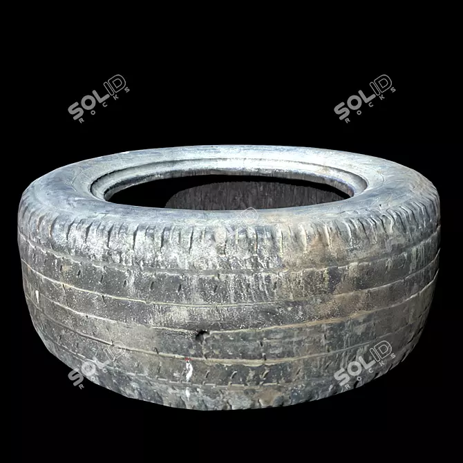 Vintage Tire 3D Scan: Metal & Roughness 2K 3D model image 7