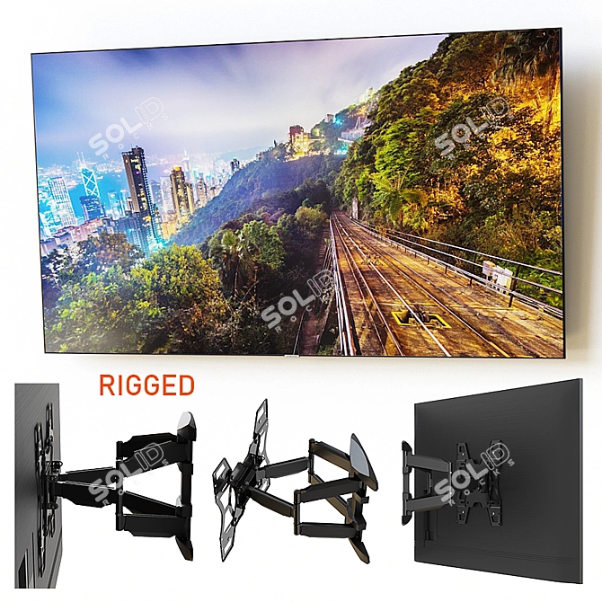 Samsung 70" LED TV with Swivel Mount 3D model image 1