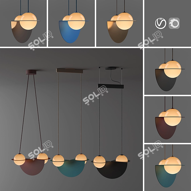 Stylish Pendant Lamp Laurent 01 3D model image 1