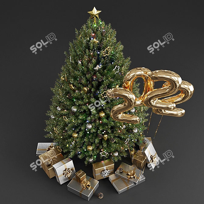 Christmas Tree VRay & Corona 3D Model 3D model image 4