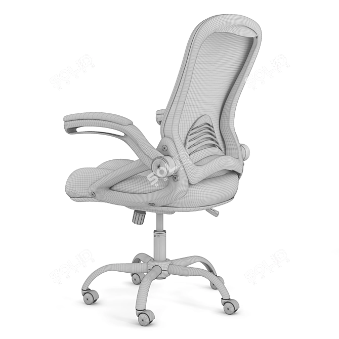 Mesh Back Office Chair ESS-3013-BLK 3D model image 3