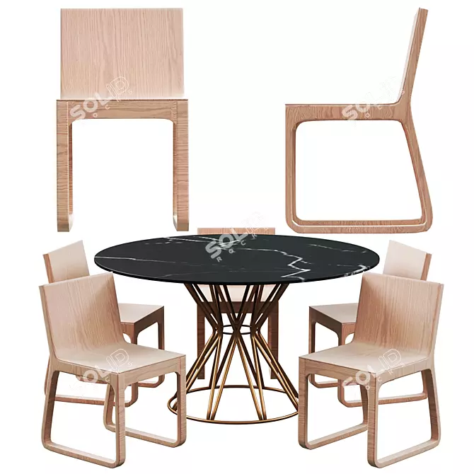 CIRCUS Table MUU Chair Set 3D model image 3