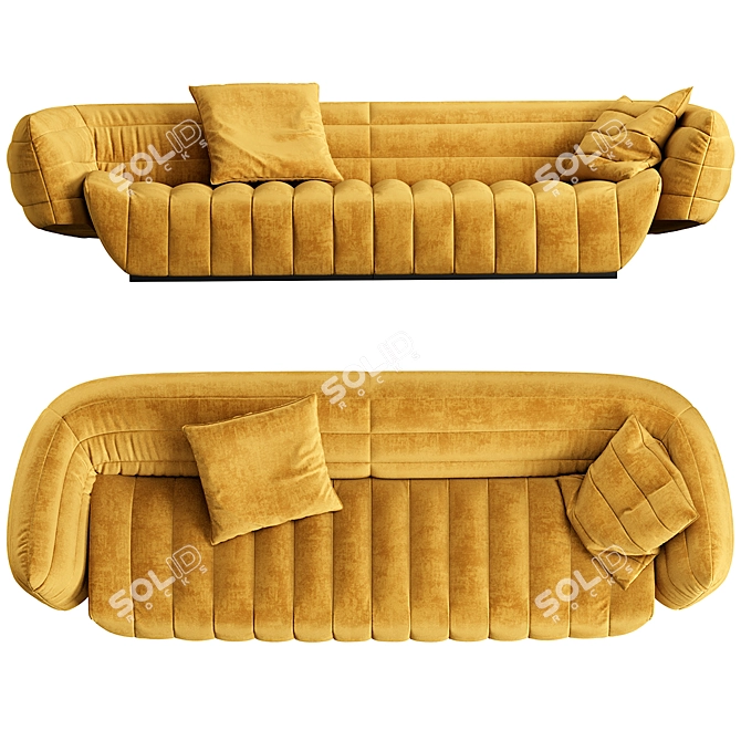 Tactile Sofa: Customizable Color 3D model image 2