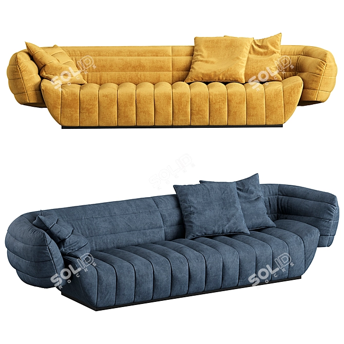 Tactile Sofa: Customizable Color 3D model image 7