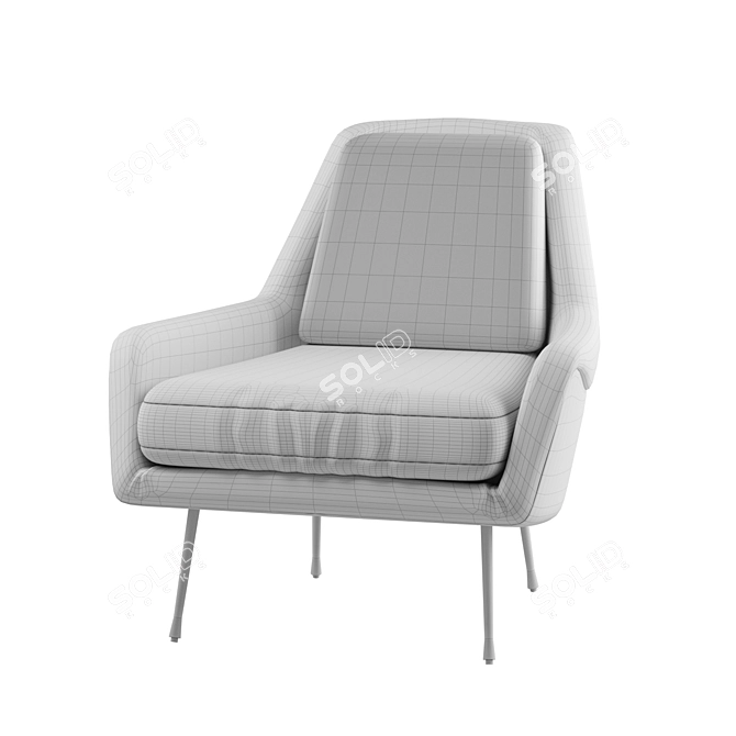 Elegant Lottie Chair: Solid Pine Frame, Medium Firmness 3D model image 5