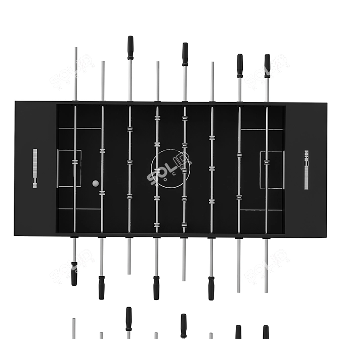Premium Plywood Foosball Table 3D model image 4