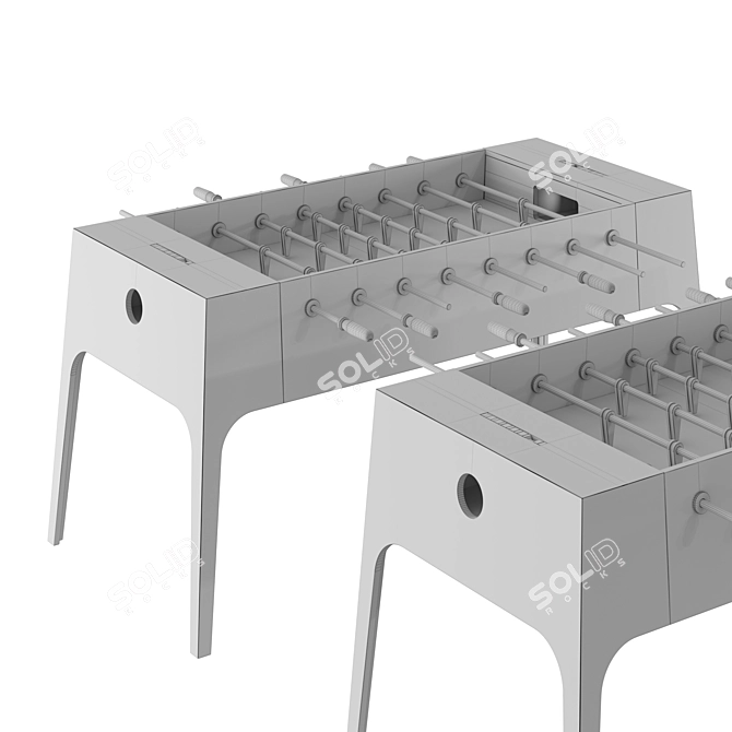 Premium Plywood Foosball Table 3D model image 5