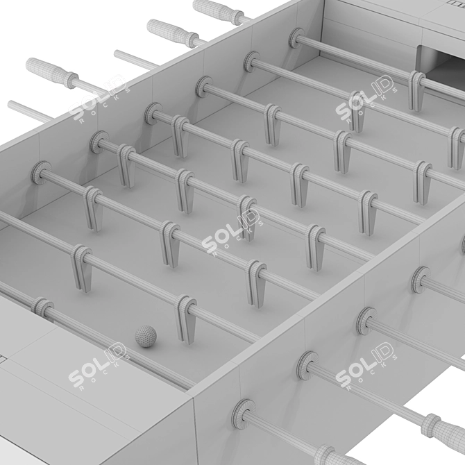 Premium Plywood Foosball Table 3D model image 6