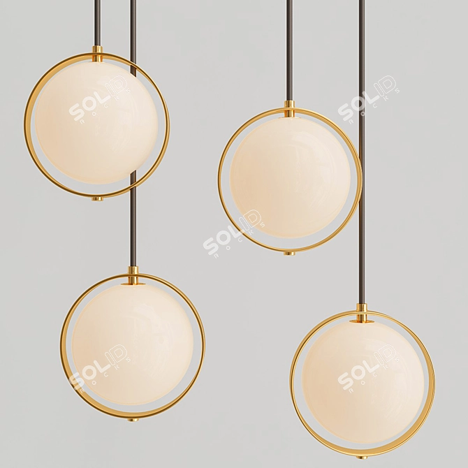 Sleek Sphere Pendant Light 3D model image 3