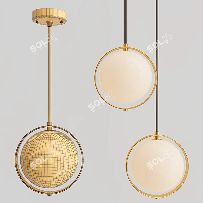 Sleek Sphere Pendant Light 3D model image 4