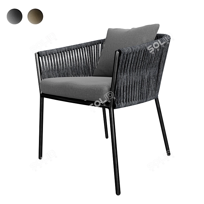 Modern Porto Outdoor Dining Chair 3D model image 1