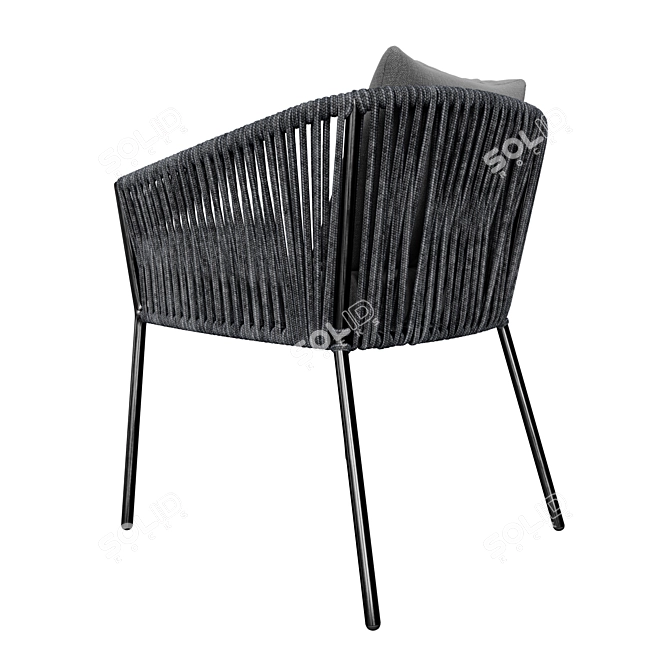 Modern Porto Outdoor Dining Chair 3D model image 2