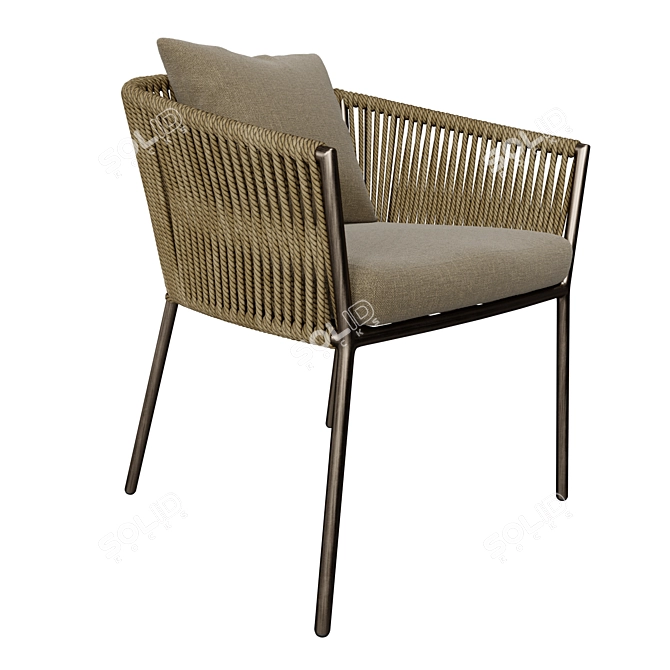 Modern Porto Outdoor Dining Chair 3D model image 3