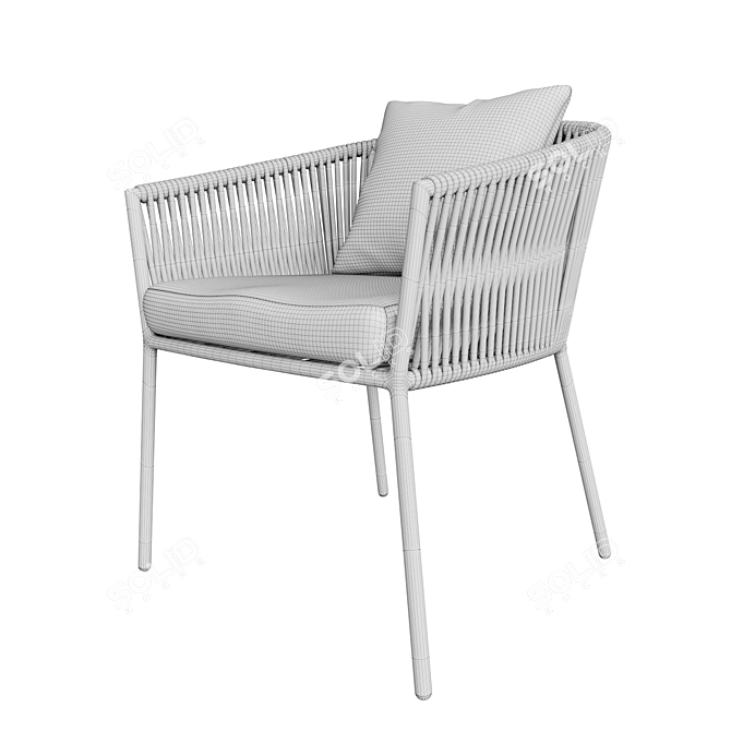 Modern Porto Outdoor Dining Chair 3D model image 4