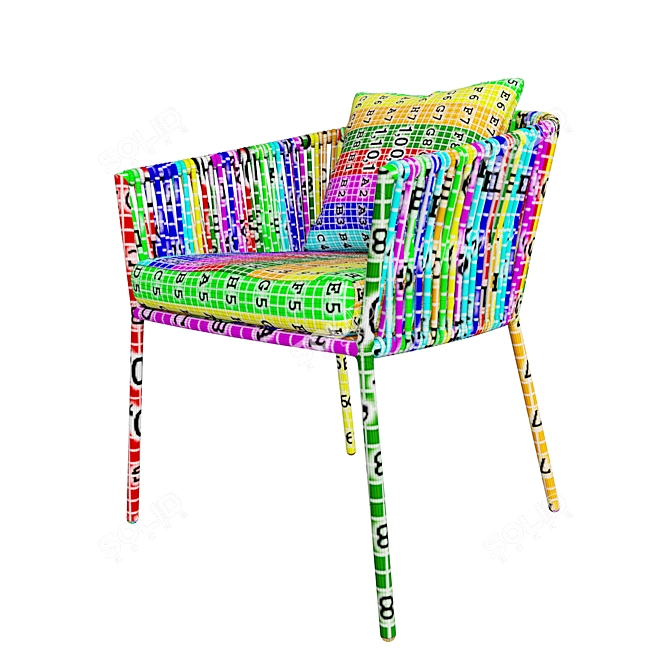 Modern Porto Outdoor Dining Chair 3D model image 5