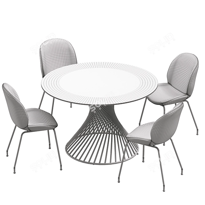 Modern Dining Set: Tornado Table & Beetle Chairs 3D model image 5