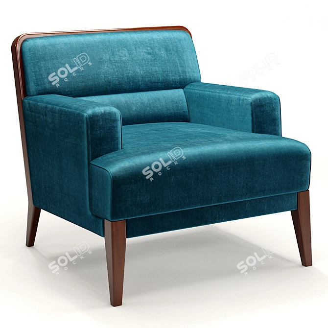 Refined Brompton Lounge Chair: Ultimate Comfort 3D model image 1