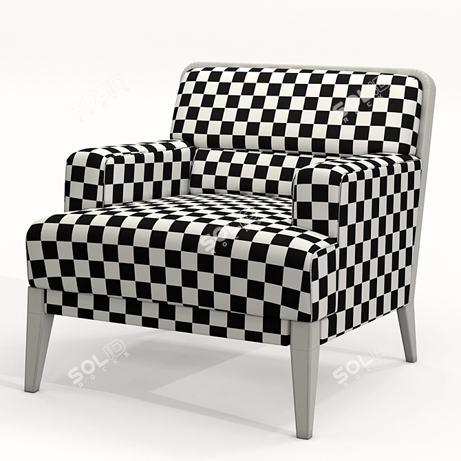 Refined Brompton Lounge Chair: Ultimate Comfort 3D model image 5