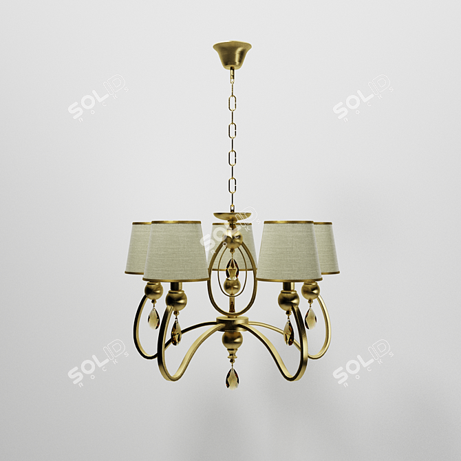 Classic Metal Chandelier by ALADDIN LUX 3D model image 1