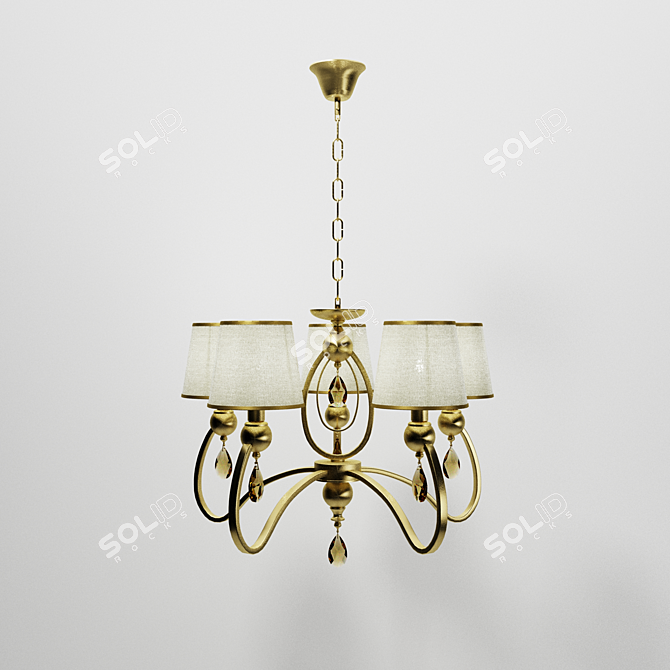 Classic Metal Chandelier by ALADDIN LUX 3D model image 2