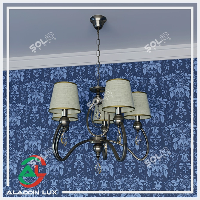 Classic Metal Chandelier by ALADDIN LUX 3D model image 4