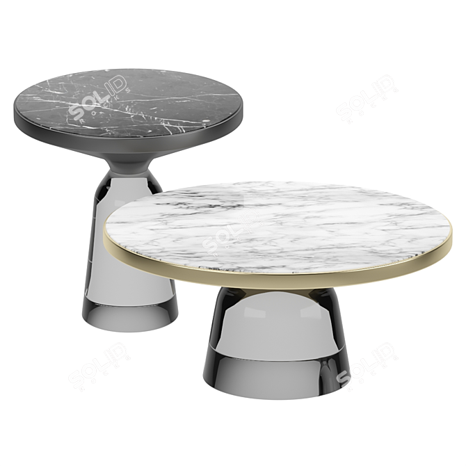 Luxury Marble Coffee Table Set 3D model image 2