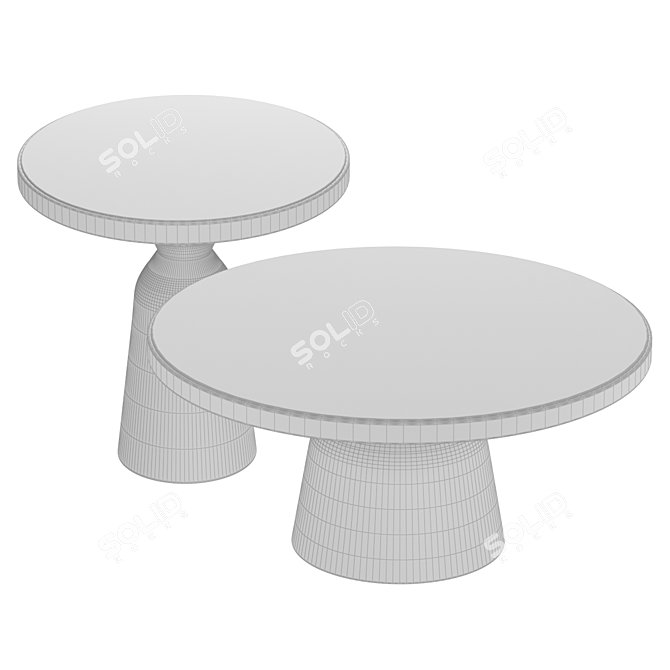 Luxury Marble Coffee Table Set 3D model image 3