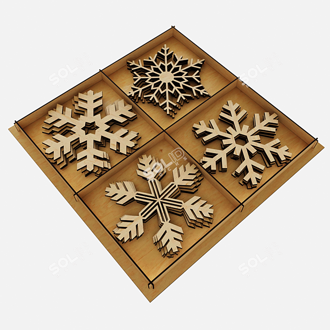 Frosty Flakes Christmas Decor 3D model image 1