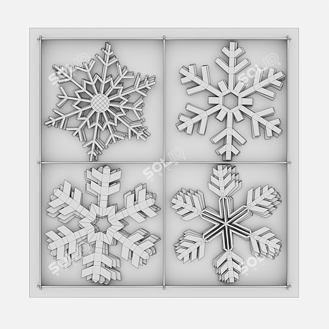 Frosty Flakes Christmas Decor 3D model image 4