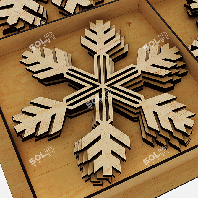 Frosty Flakes Christmas Decor 3D model image 5
