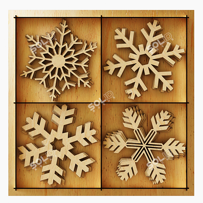 Frosty Flakes Christmas Decor 3D model image 7