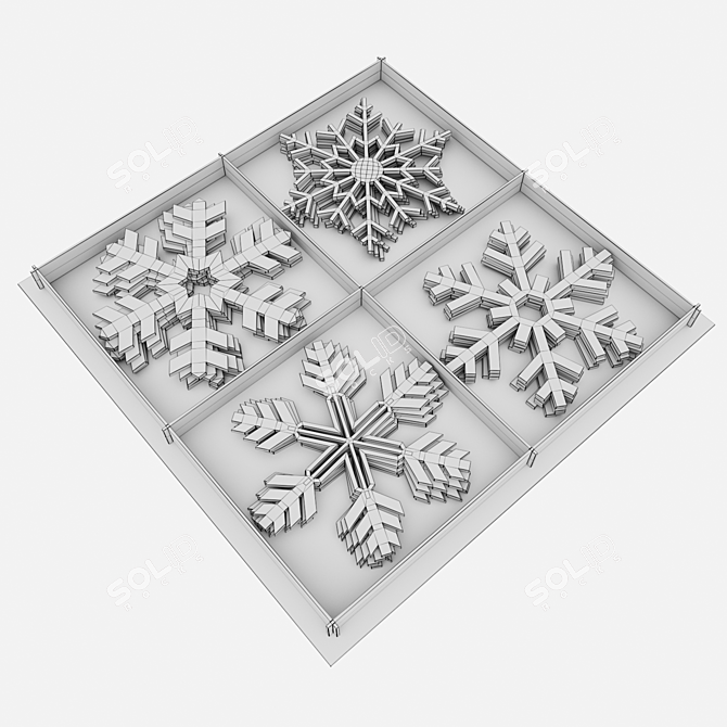 Frosty Flakes Christmas Decor 3D model image 8