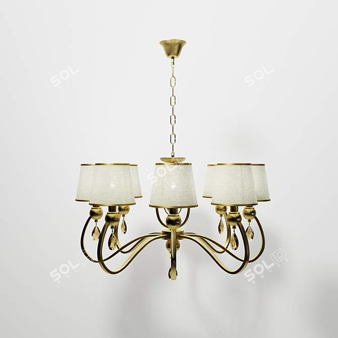 Elegant ALADDIN LUX Hanging Chandelier 3D model image 2