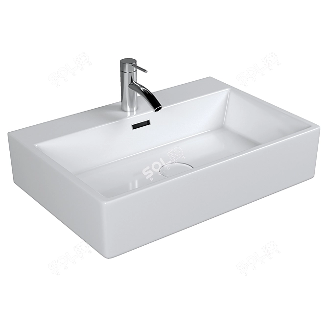 Elegant Italian Ceramic Sink 3D model image 1