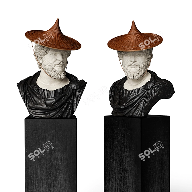 Roman Emperor Septimius Bust - Hat 3D model image 1
