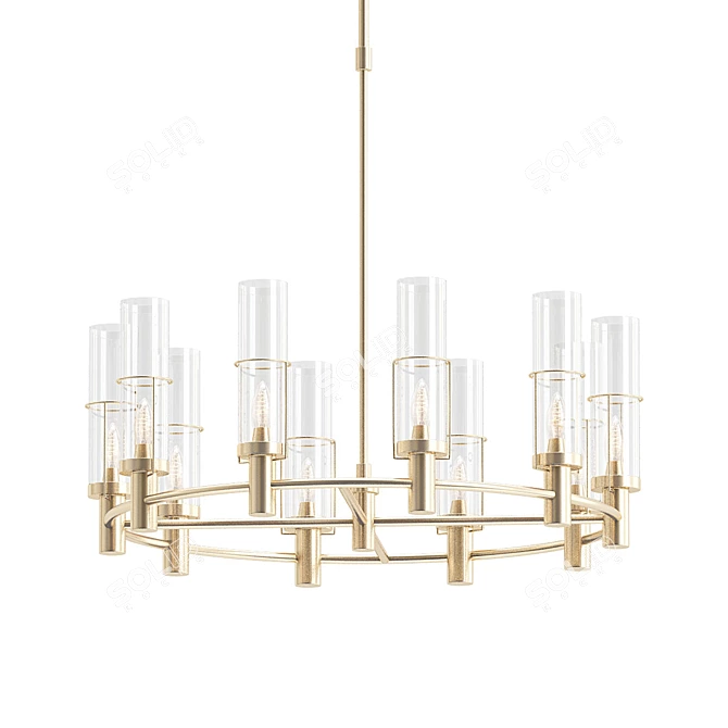 Eco-Friendly Essex Glass Chandelier 3D model image 1