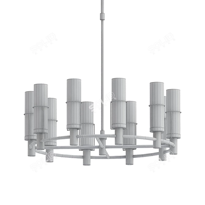 Eco-Friendly Essex Glass Chandelier 3D model image 2