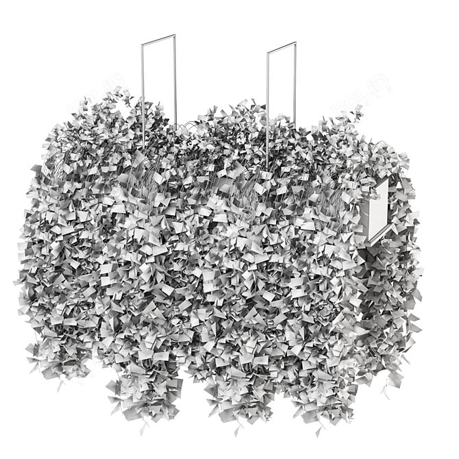 Elegant Metal Box With Hanging Plants 3D model image 7